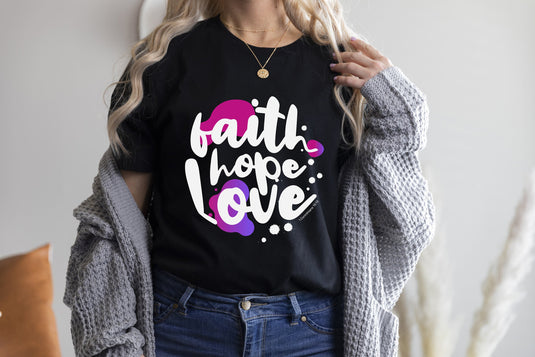 Kresťanské tričko FAITH, HOPE, LOVE - Gracefolk