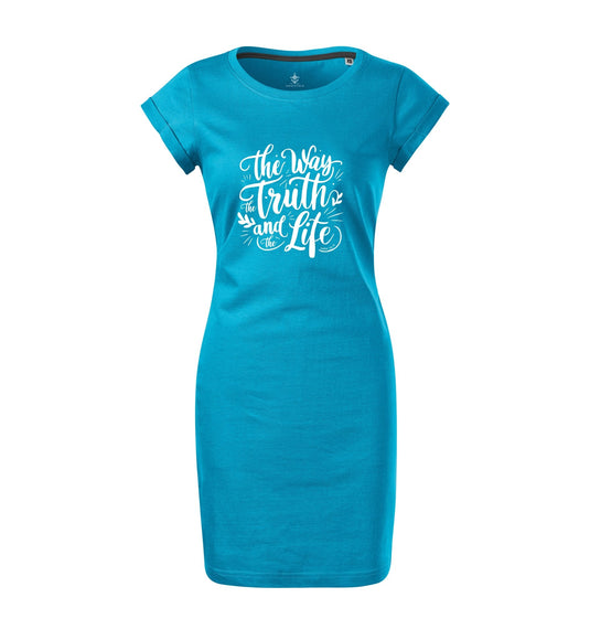 Tričkové šaty s potlačou Cesta, pravda a život - Gracefolk